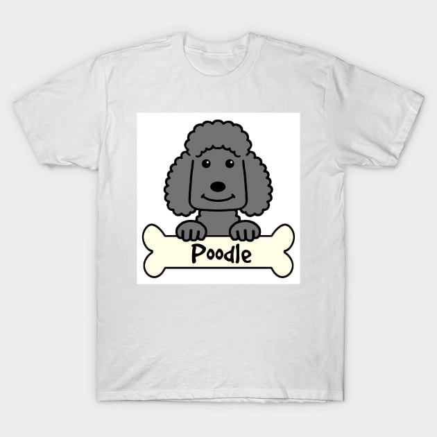 Black Poodle T-Shirt by AnitaValle